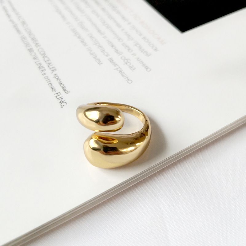 Anello semplice regolabile con croce aperta, irregolare ed esagerata, alla moda e di personalità_voghion.com
