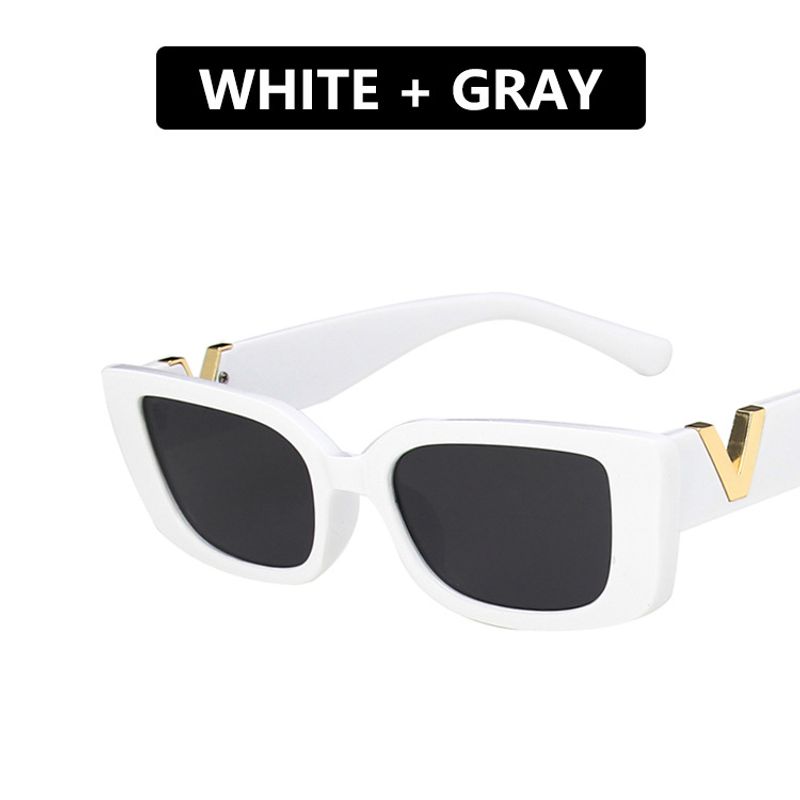 Retro Cat eyt Frame Women  V Sun Glasses Men Fashion Rectangle Jelly Sunglasses with Metal Hinges UV400_voghion.com