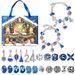 Kinder Cartoon Weihnachtsmann Blau Schneeflocke DIY Legierung Kristall Armband Set_voghion.com