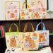 Canvas Bucket Bag For Women, Birthday Lunch Small Handheld Cute Portable Tote Bag, Capybara_voghion.com