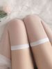 Calze lunghe e sexy nere in seta ultrasottili e trasparenti JK, bianche, senza rimovibili, sopra il ginocchio, per donne_voghion.com