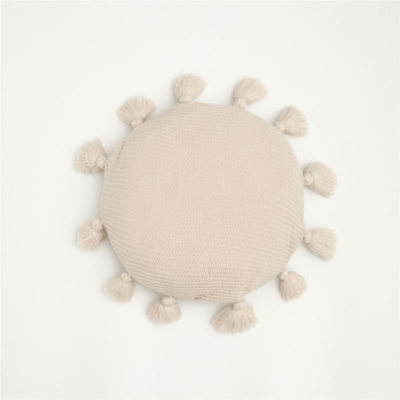 Nordic Knitted Wool Cushion Cover, Round Boho Decorative Pillow With Tassels For Bedroom Sofa Homestay Decor_voghion.com