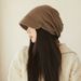 Hat Women's Spring and Autumn Thin New Japanese Style Cold Hat Shows Face Small Pullover Hat Big Head Wai Heap Hat Plain_voghion.com
