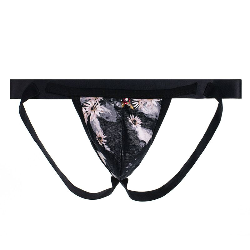 Men's Premium Cotton Pure Sexy Low Waist Temptation Underwear Hip-revealing Double Thong_voghion.com
