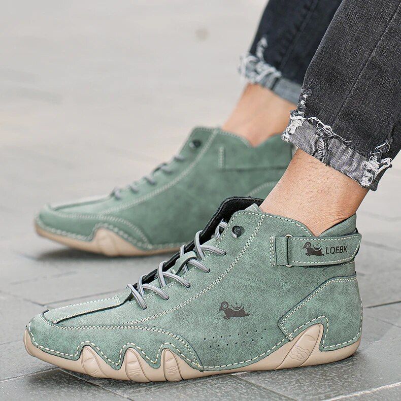 Casual Sneakers für Designer Kostenloser Versand Leder Stiefeletten 2023 Neue Mode Komfort High Top Männer Schuhe_voghion.com