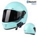 Retro Full Face Motorcycle Helmet – DOT & 3C Certified Cruiser Helmet With Bluetooth Compatibility, ABS Shell, Adjustable Visor_voghion.com