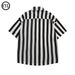 Light Luxury Hollow Striped Shirt Men's Short Sleeves Summer High End Niche Fashion Brand Lapel Shirt_voghion.com