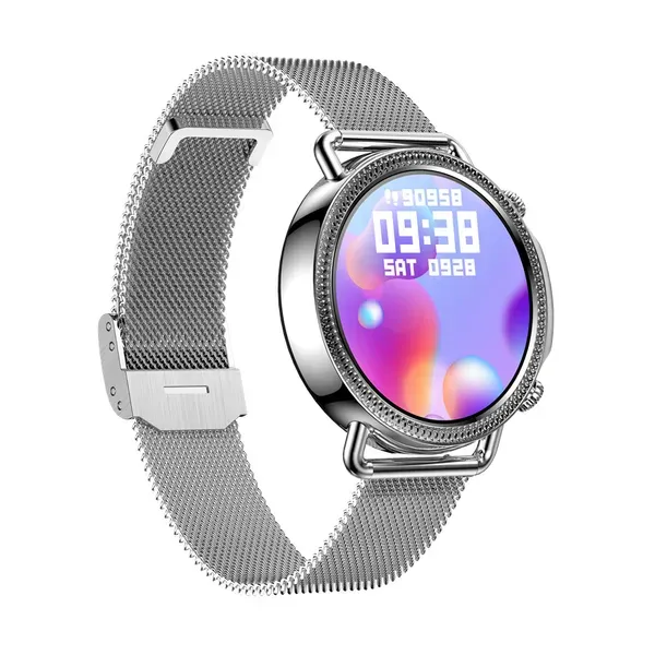 V25 Women's Smart Watch Circle Full Touch Temperature Monitoring Custom Push Dial_voghion.com
