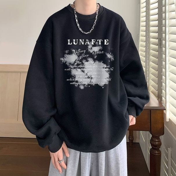 Men's Heavyweight Crewneck Sweatshirt – Oversized Fleece-Lined Pullover (Up To 5XL, Streetwear Essential)_voghion.com