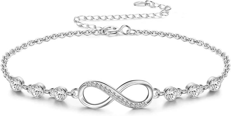 Bracciale Infinite Love Loop da donna, personalizzato, con micro pavé di zirconi._voghion.com