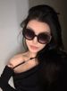 LazyZoom 2024 New High-Grade Square Round Face Slimming Western Style Retro Big Frame Cat Eye Sunglasses Women's Fashion_voghion.com