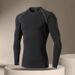 High Elasticity Fitness Men's Tight Fitting Quick Drying Basketball Suit, Moisture Wicking Running Long Sleeves_voghion.com