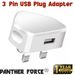 UK 3 Pin Dual USB Stecker Adapter Netz Wand Ladegerät 1/2/3-Port Für Handys Tablet_voghion.com