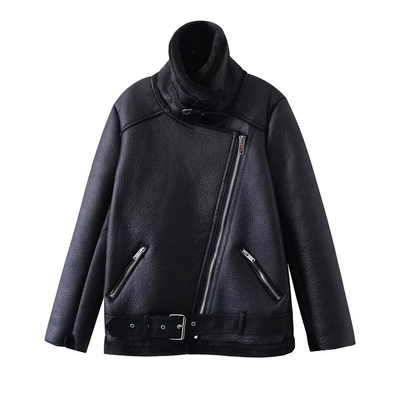 Women's clothing new style explosive fur all-in-one lamb wool thickened warm jacket motorcycle jacket for women_voghion.com