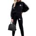 Damen-Freizeit-Set mit Hoodie und Jogginghose mit Buchstabenprint, fleecegefütterter Jogginganzug, Loungewear, zweiteiliges Outfit_voghion.com