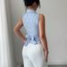 Camicia senza maniche a righe Verve 2025, gilet snellente con cintura in vita, moda donna_voghion.com