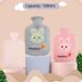 Winter creative PVC water injection hot water bag cute student thickened hot water bag portable velvet cover large hand warmer_voghion.com