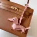 Multi color classic leather small dog keychain cute sausage bag charm mobile phone pendant tripod keyring accessories_voghion.com