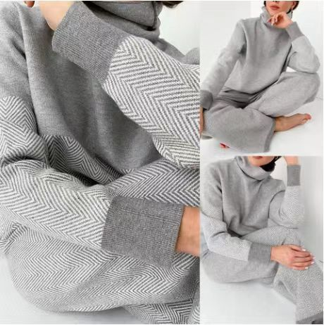 Set semplice da donna in due pezzi larghi con collo semialto_voghion.com