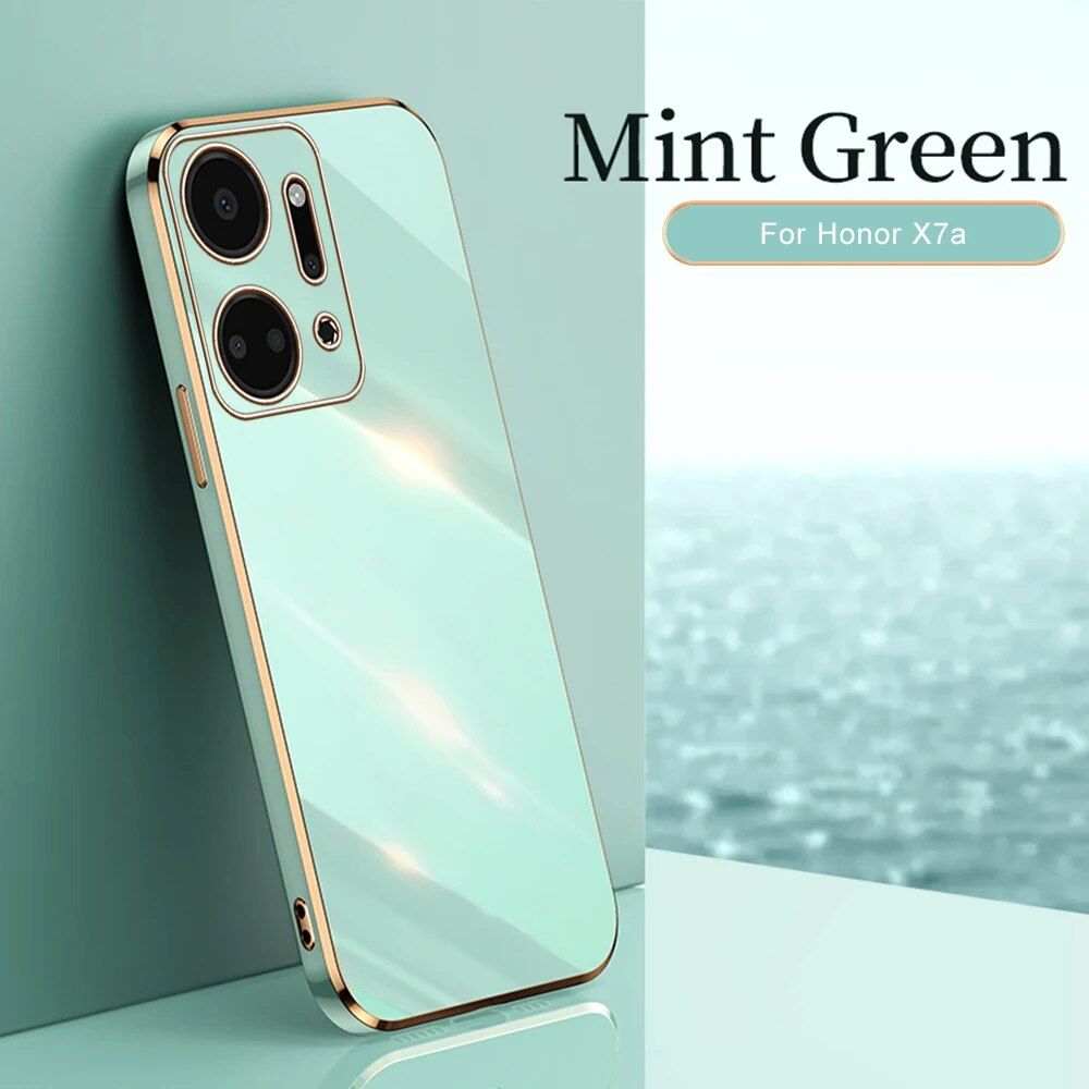 For Honor X7a Case Square Plating TPU Soft Back Cover Honer X6a X7b X8b 4G X9b 5G HonorX7a Camera Protection Coque Phone_voghion.com