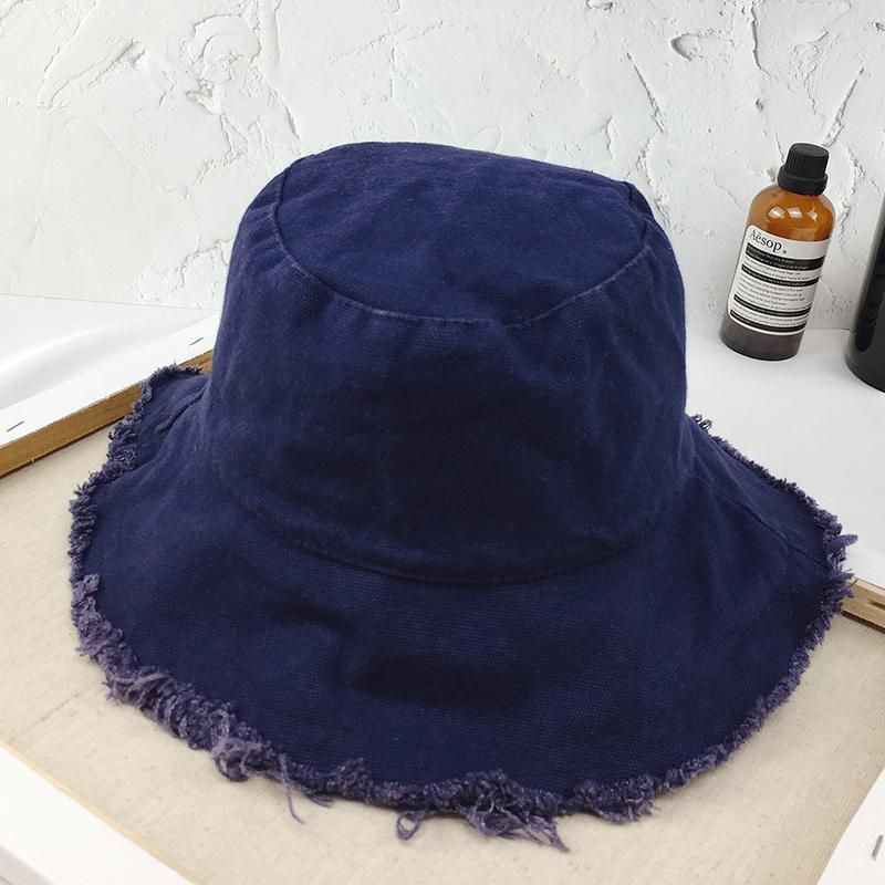 Sombreros de pesca de verano para hombre y mujer, gorra informal de pescador con visera de mezclilla lavada y borlas, estilo Kpop, hip hop, para mujer_voghion.com