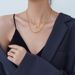 Double Layer Clavicle Chain Female Handcuffs Necklace Stainless Steel Couple Style Double Ring Pendant Necklace_voghion.com