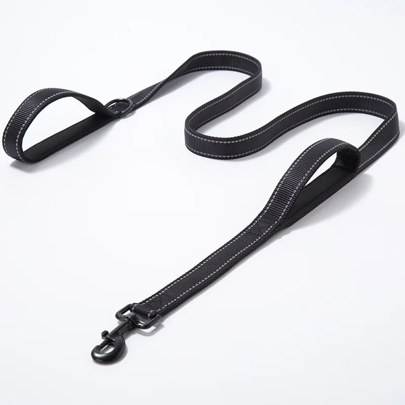 Layer Explosion-Proof Rope Large Reflective Woven Double Handle Dog Leash Anti-Escape Rotating Traction Belt_voghion.com