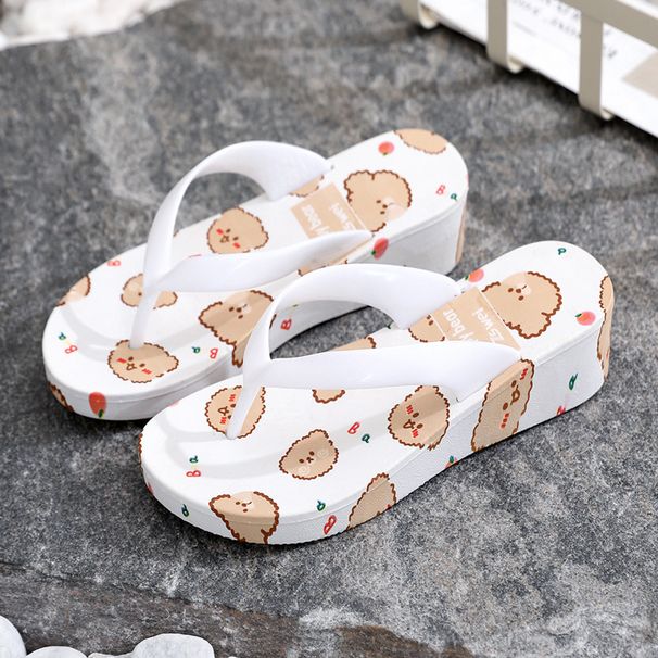 Flip-Flops mit dicker Sohle für Damen, rutschfeste Sandalen und Hausschuhe für Damen im neuen Stil, koreanische Version, Sommer-Graffiti-Hausschuhe 2023 für Damen_voghion.com