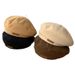 Hairy beret children's autumn and winter 2023 new face, small Maillard style fashion, bud painter hat trend_voghion.com