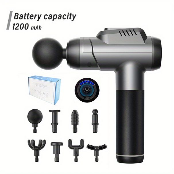 Portable Muscle Massage Gun for Athletes - 6 Speed Levels & 8 Replaceable Heads for Targeted Relief and Recovery_voghion.com