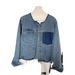 Washed Color Blocked Fringed Denim Jacket For Women In Early Autumn AB Long And Short Sleeved Top_voghion.com