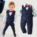 Vêtements pour bébé garçon, costume à la mode pour homme, chemise avec nœud papillon, gilet, ensemble multi-pièces_voghion.com
