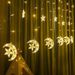 Moon & Stars LED Curtain Lights, Warm White & Multicolor, USB/Battery/Solar Powered, For Bedroom/Christmas/Wedding/Party Decor_voghion.com