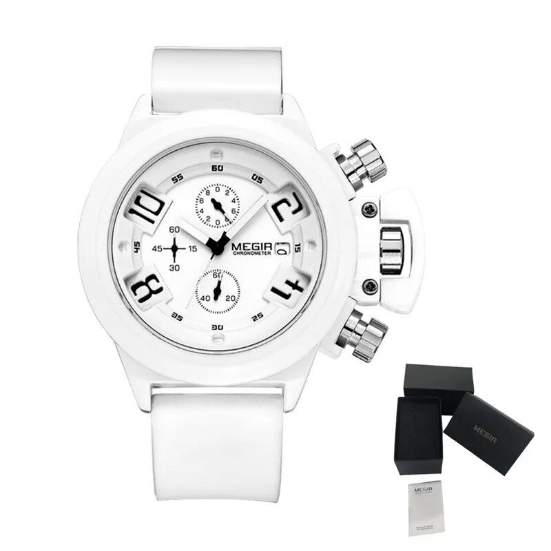 Black Silicone Quartz Luxury Sport Military Wrist es Men Waterproof Clock Chronograph Large Dial e_voghion.com