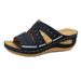 Sandalen Damenschuhe Flache Fischmaul Lässige Mode Große Hausschuhe Mehrfarbige bestickte Flip-Flops Frau_voghion.com