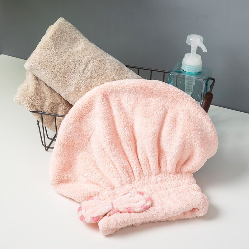 Nieuwe sneldrogende badcape voor dames, niet-verharend, absorberend, geschikt voor lang haar, hoogwaardige hoofdband met strik_voghion.com