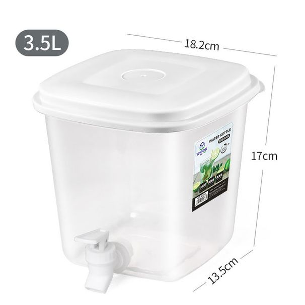 Brocca erogatrice d'acqua da 3,5 l/5 l con rubinetto – Contenitore da cucina senza BPA per frutta, verdura e bevande fredde (a prova di perdite, salvaspazio)_voghion.com