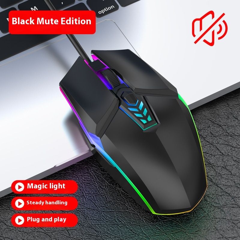 New 4D wired computer office lighting, game mouse, silent mouse_voghion.com