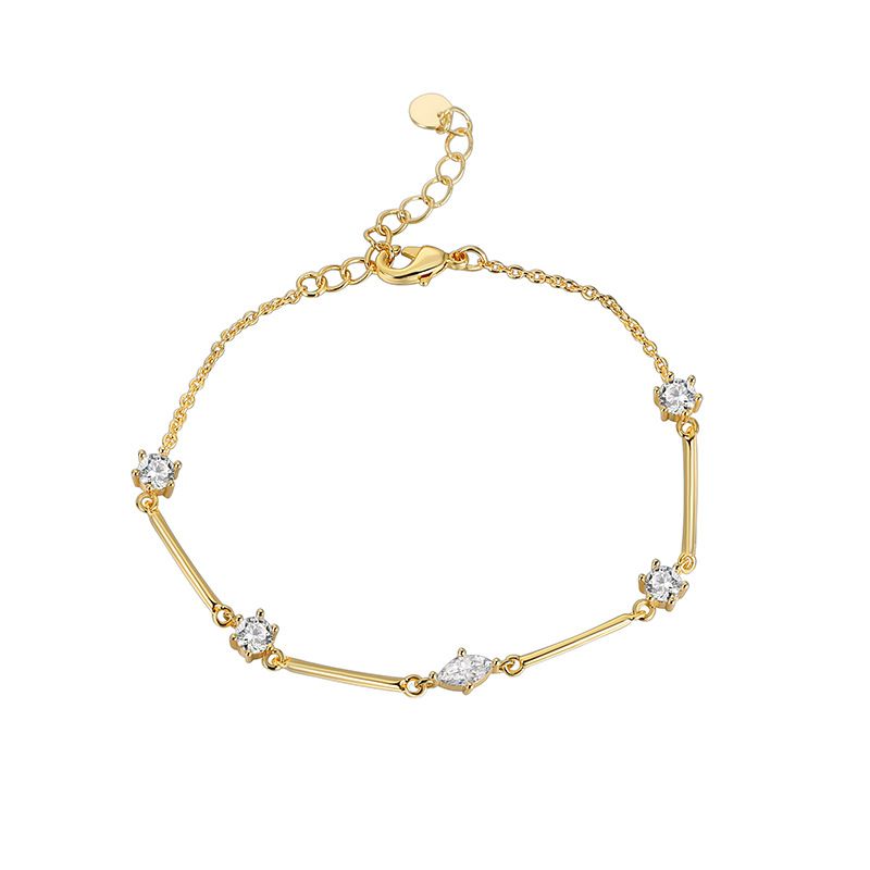 Charm Bracelets Brass Gold Plated Zircon Hand Jewelry Gentle Exquisite Light Luxury_voghion.com