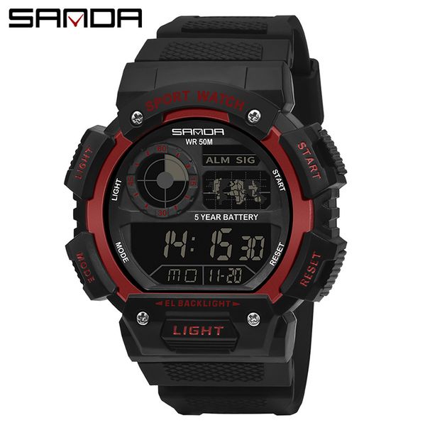 Digital Sports Watch With Multifunction, Waterproof, Night Light, Stopwatch, Alarm, And Durable Resin Strap Waterproof Luminous Watch_voghion.com