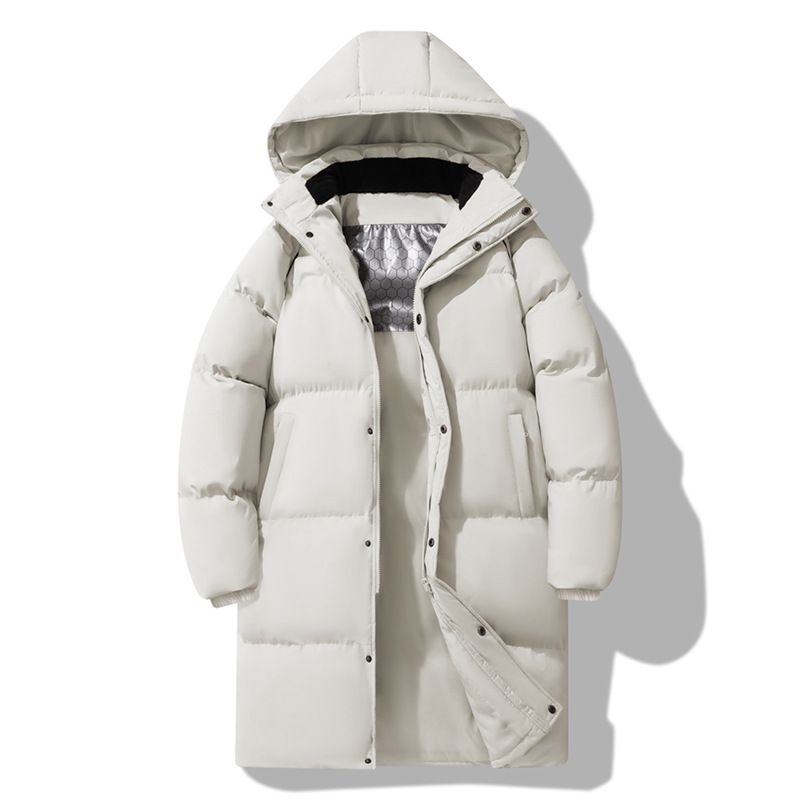 Cappotto di cotone di media lunghezza personalizzato per uomo e donna, cappotto invernale spesso e caldo in cotone per coppie, cappotto di cotone tinta unita_voghion.com