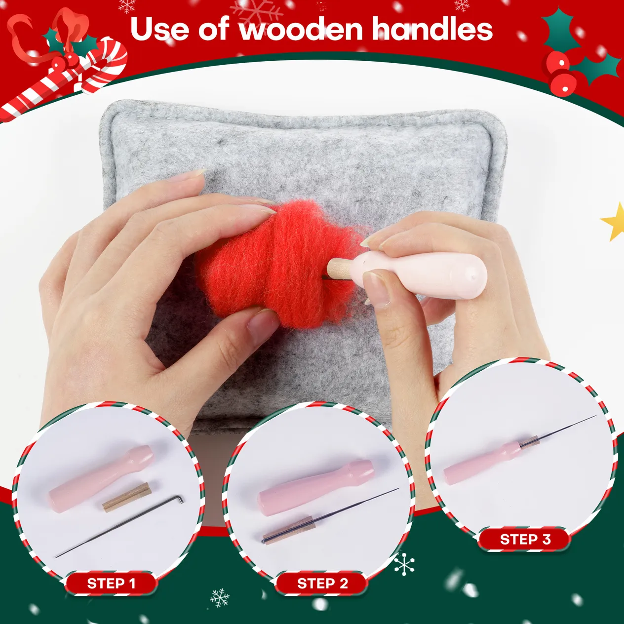 New Christmas Doll Doll Diy Wool Felt Poking Music Material Package 4 Sets Christmas Decoration_voghion.com