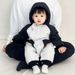 Premium baby winter sneeuwpak met capuchon - zachte romper met eendendonsvulling en volledige rits voor baby's en peuters (66-100 cm, grijs, cartoonprint)_voghion.com
