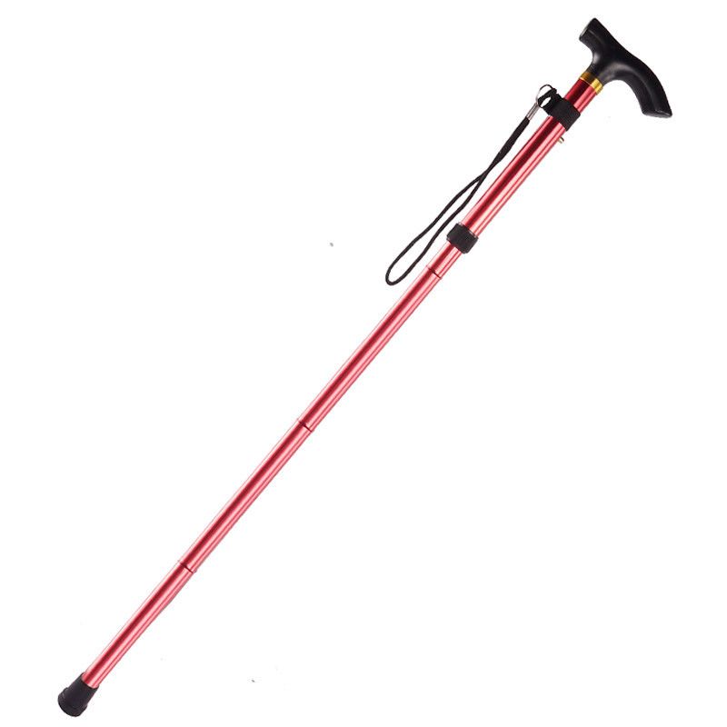 Outdoor Folding Hiking Cane Elderly Travel Walking Stick Telescopic Height Adjustable Senior Walking Stick_voghion.com