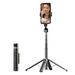 Bastone per selfie a 4 gambe in lega di alluminio serie P05 con telecomando Bluetooth e luci LED magnetiche, treppiede da 100 cm per streaming live/vlogging_voghion.com