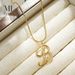 Collana di alta qualità creativa alla moda in rame con zircone, placcatura in oro vero, ciondolo a 26 lettere, catena per clavicola_voghion.com