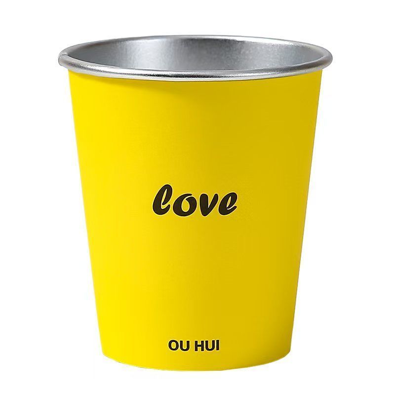Mr. Lei's Same Style Disposable Paper Thickened Beige Exclusive Lightning Camping Food Grade Cup_voghion.com