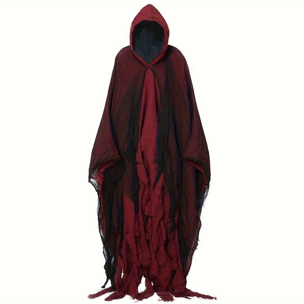 1pc Spooky Halloween Costume Cloak - Skeleton, Ghost, Zombie Themed Outfit with Mask and Accessories - Chamber of Secrets, and Haunted House Parties_voghion.com