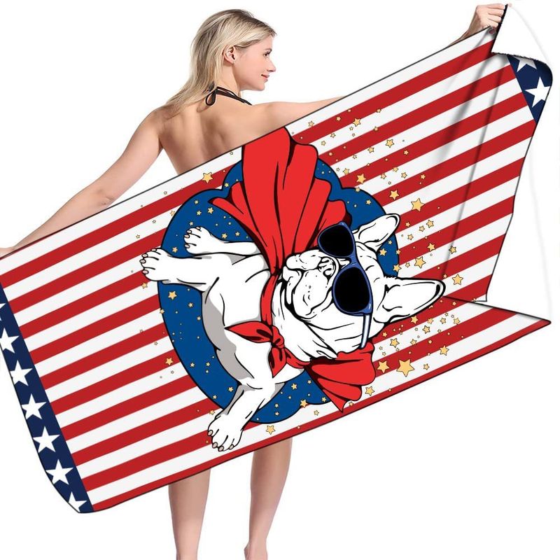 Colorful 3D printed beach towel, skull head, national flag, elk blanket, beach towel_voghion.com