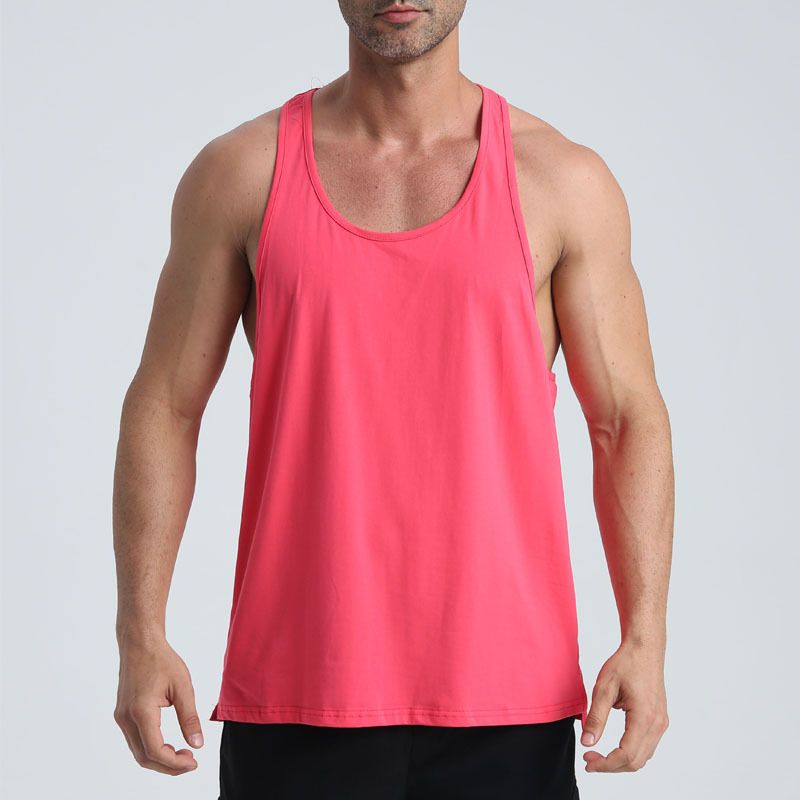 European And American Leisure Vest Men's Breathable Outdoor Fitness Exercise Basketball Solid Color I-shaped Vest_voghion.com